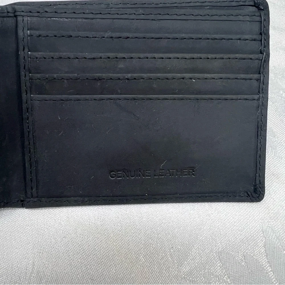 New Cochoa Black Bifold Leather Slim RFID Wallet Identify Protection Crazy Horse